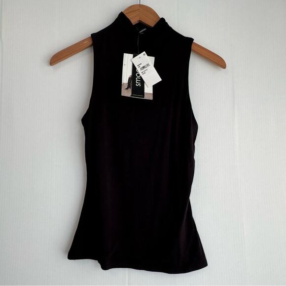 🆕 Naked Wardrobe sleeveless mockneck tank top black NWT size medium - Picture 7 of 9